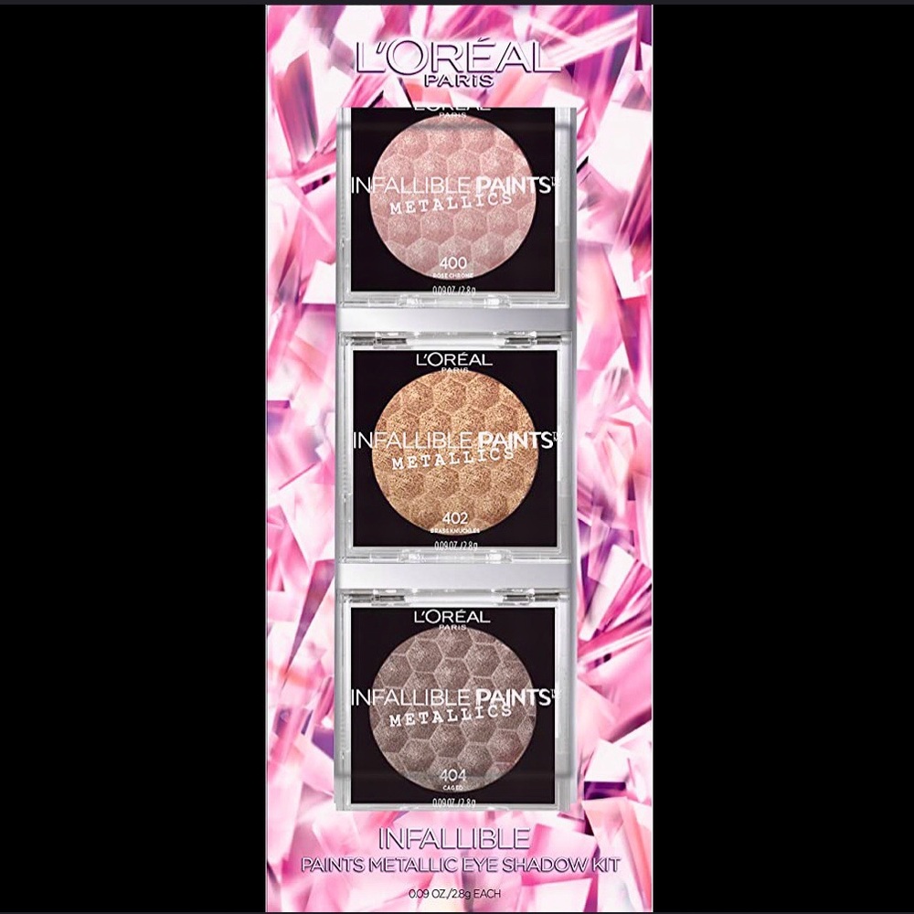 New Bundle of 3 L’Oreal Paris Infallible Paints Metallic Eyeshadows - Picture 2 of 12